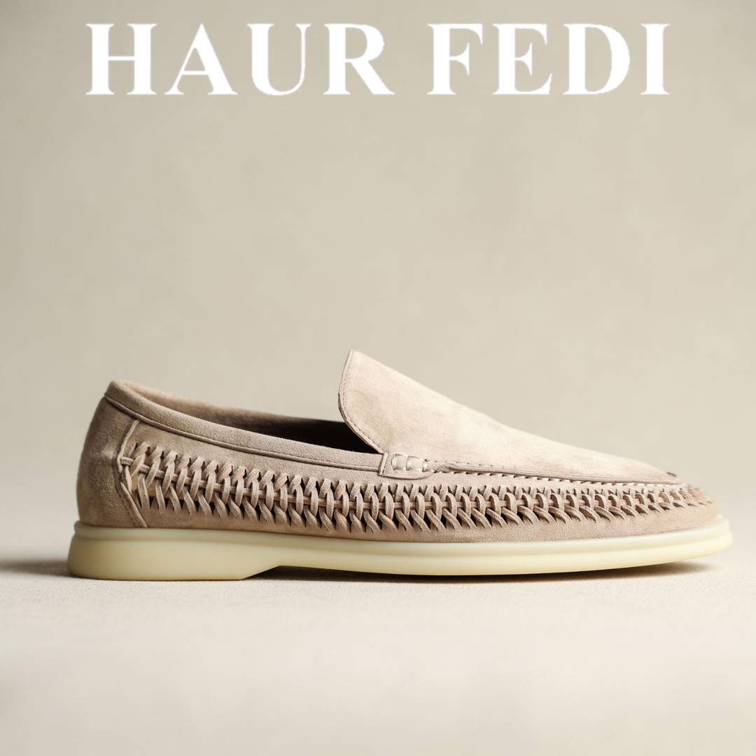 HAUR FEDI/豪雅芬迪新款镂空平底一脚蹬潮流老钱风英伦乐福鞋主图