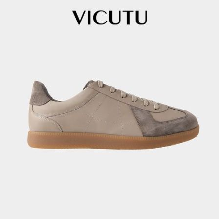 VICUTU威可多男士休闲鞋时尚舒适牛皮真皮鞋子商务通勤百搭德训鞋