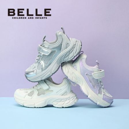 BELLE/百丽【国补618专享老爹鞋女童】儿童透气单网童鞋百搭休闲鞋