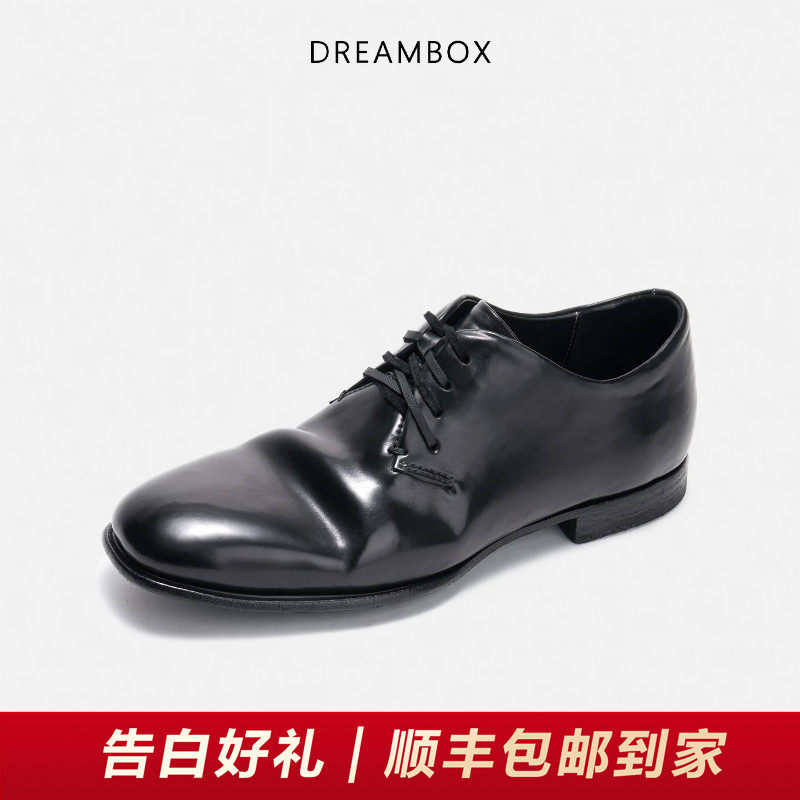 DREAMBOX钧博vibram夏季薄款马臀皮休闲皮鞋舒适透气牛皮底德比鞋主图