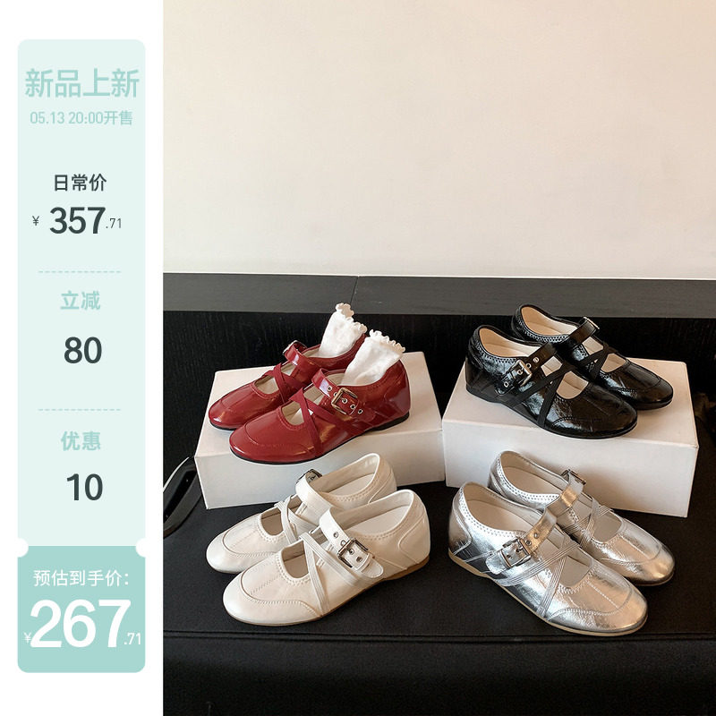 【苏茵茵】朴女士芭蕾鞋~6cm内增高交叉带机能玛丽珍单鞋女休闲鞋主图