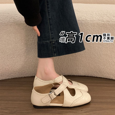 平底浅口玛丽珍鞋女2026新款夏季透气镂空芭蕾单鞋配裙子绝美凉鞋