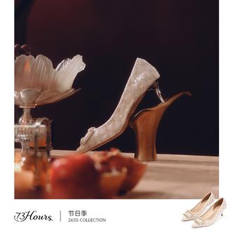 【商城】73hours女鞋节日季2026年春季新款钻扣不累脚高跟鞋婚鞋主图