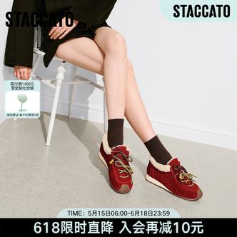 思加图冬季新款复古时尚毛毛鞋加绒保暖休闲鞋深口鞋女鞋S1896DM5主图