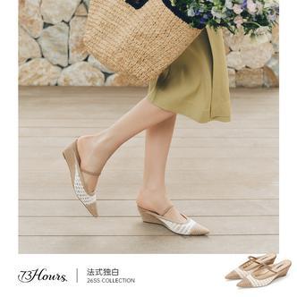 【橱窗】73hours女鞋法式独白2026春季新老钱复古坡跟增高网纱凉拖