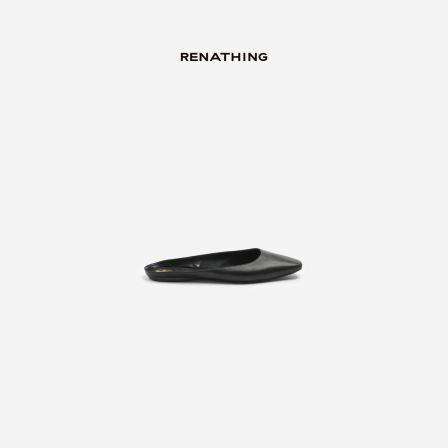 【RENATHING】摩登皮革方头穆勒鞋