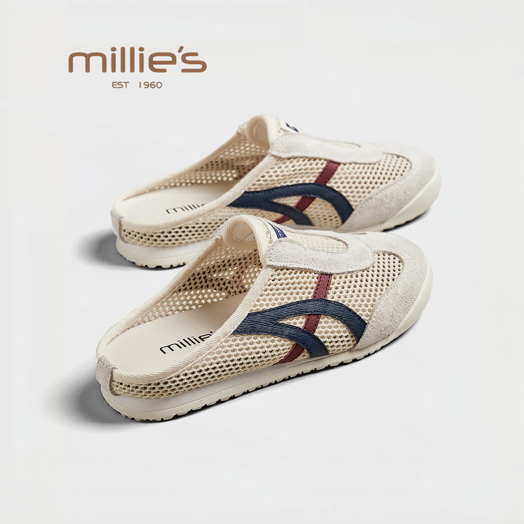 MILLIE'S/妙丽2025新款春时尚真皮包头半拖鞋女休闲百搭穆勒鞋主图