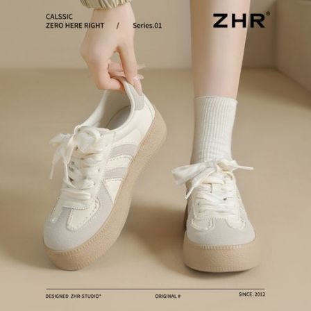ZHR/则则德训鞋女2026春季新款芭蕾软底百搭小白鞋休闲鞋增高板鞋