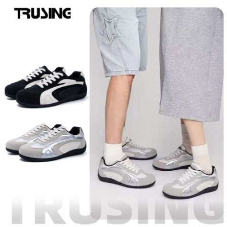 TRUSING网面赛车鞋2026夏季薄底舒适街头德训鞋新款休闲百搭男鞋