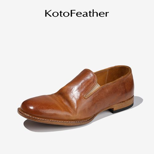 珡羽KotoFeather 夏季马皮渔夫鞋柔软透气薄款男鞋一脚蹬休闲皮鞋主图