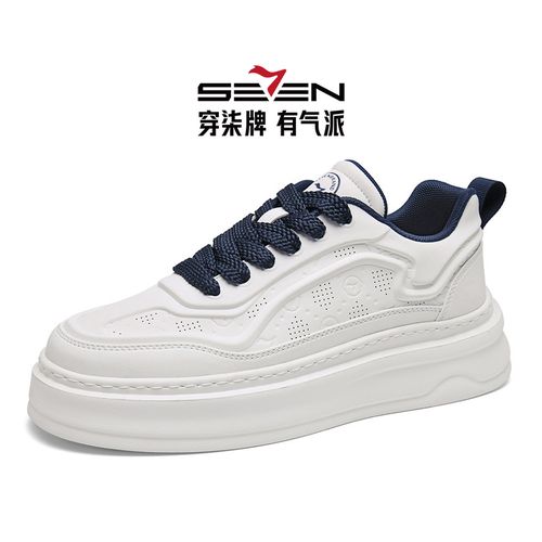 seven7/柒牌柒牌正品男鞋夏季透气板鞋增高时尚百搭印花休闲鞋主图
