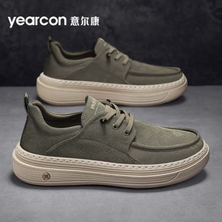 YEARCON/意尔康男士新款一脚蹬休闲鞋男士厚底百搭帆布鞋板鞋4181