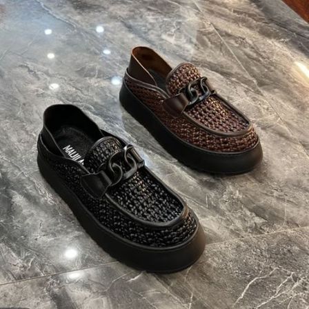 5516-8新品男士纯皮编织网孔凉鞋休闲舒适男鞋帅气范潮高级感欧货