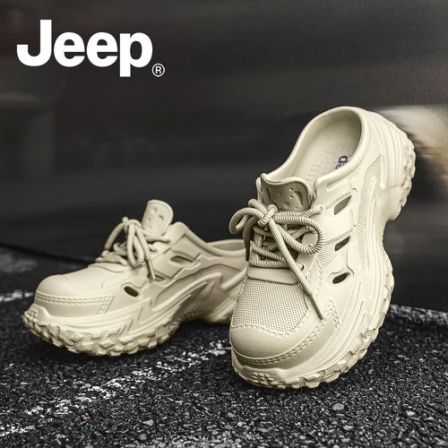 JEEP男士拖鞋厚底半包老爹鞋增高拖鞋防滑包头拖运动休闲百搭凉鞋