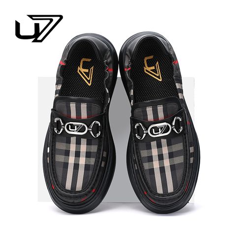 U7品牌男鞋  牛皮+进口特殊材质 2026新款时尚百搭一脚蹬休闲男鞋主图