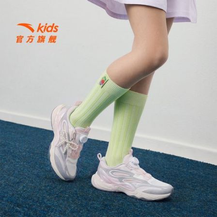 蝶翼安踏儿童女大童休闲鞋夏季新款防滑耐磨青少年旋钮A22628832