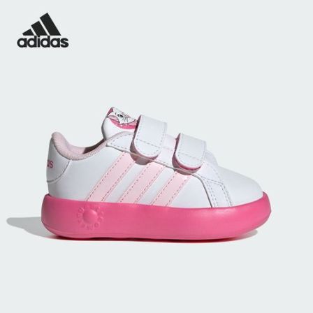 Adidas/阿迪达斯新款春季儿童魔术贴一脚蹬运动鞋鞋子童鞋白鞋