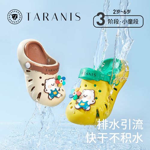泰兰尼斯夏季新款儿童凉鞋包头防踢宝宝拖鞋女童洞洞鞋F09X4B5224主图