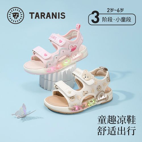 泰兰尼斯夏季儿童闪灯鞋凉鞋公主鞋女童户外透气休闲鞋T07X5B6220主图