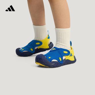 「海浪星」adidas阿迪达斯官方小童夏新款速干抗菌休闲凉鞋KI8909