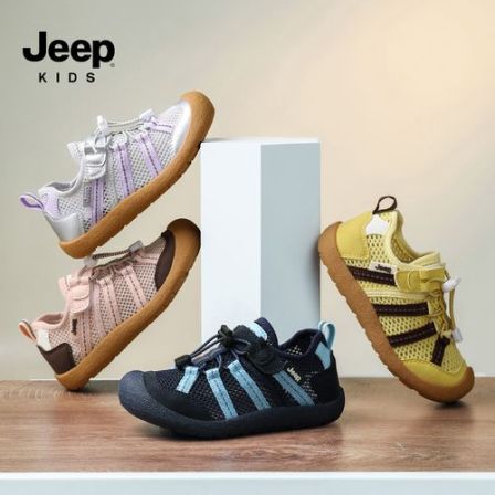 Jeep儿童包头凉鞋男童软底涉水溯溪鞋2026新款女童户外防滑沙滩鞋