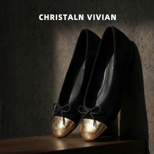 CHRISTALN VIVIAN蝴蝶结玛丽珍鞋女2026新款轻奢平底气质百搭单鞋主图