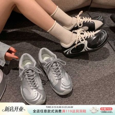 贾不假德训鞋女2026新款夏季小众透气舒适内增高系带低帮休闲鞋子