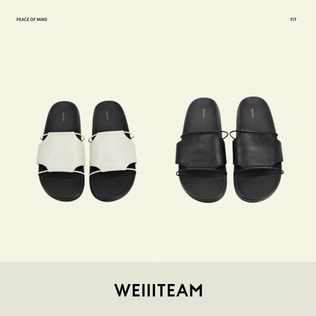 WEIIITEAM“所驭”真皮一字拖外穿沙滩度假镂空平底柔软凉拖鞋022-1主图