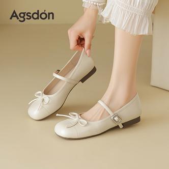 奥古狮登玛丽珍女鞋2026新款夏季芭蕾风小皮鞋软底不累脚单鞋H