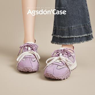 /奥古狮登紫色德训鞋女2026新款夏季芭蕾阿甘女鞋透气厚底运动鞋Q