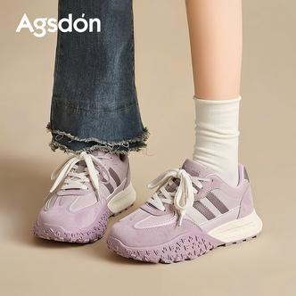 Y奥古狮登紫色德训鞋女2026新款春厚底增高复古阿甘运动休闲板鞋Y