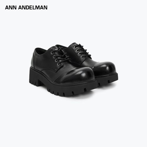 ANN ANDELMAN 26新款 时尚设计粗跟复古英伦风圆头德比鞋黑色主图