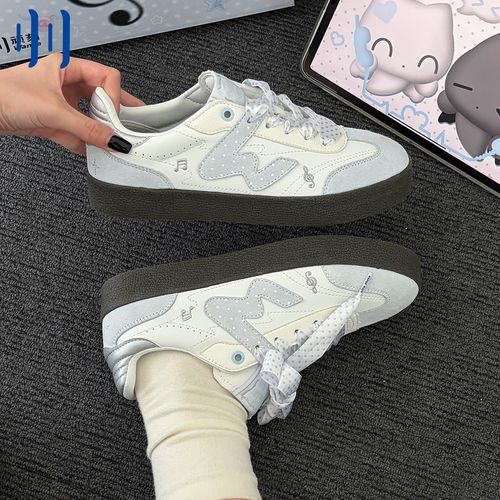 顽刻ollieskate小音符配色生胶底W休闲学生男女国潮德训滑板鞋主图