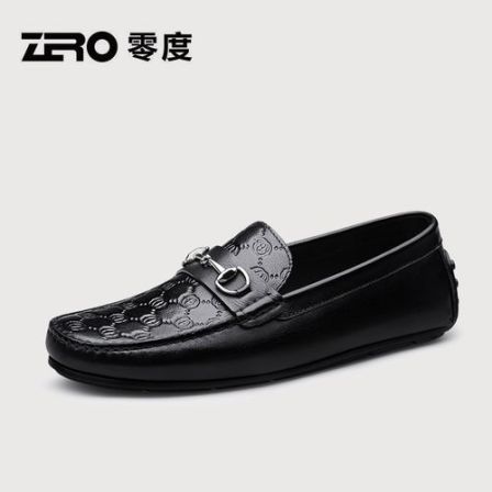 ZRO零度男士夏季透气轻便一脚蹬商务休闲豆豆鞋简约套脚皮鞋61293
