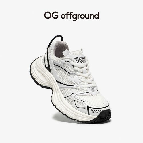 BeauToday【OG-千禧风系列】 男女同款黑白老爹鞋网面厚底时尚增高主图