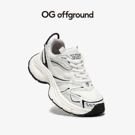 BeauToday【OG-千禧风系列】 男女同款黑白老爹鞋网面厚底时尚增高