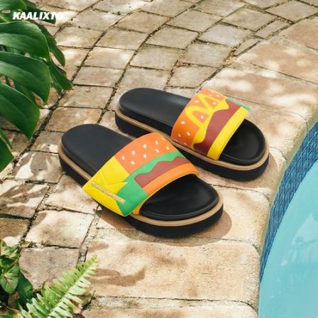 Kaalixto热浪汉堡拖鞋百搭户外厚底增高防滑潮流时尚个性