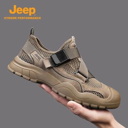 jeep男鞋夏季新款户外运动鞋防滑百搭轻便网面鞋镂空透气软底鞋