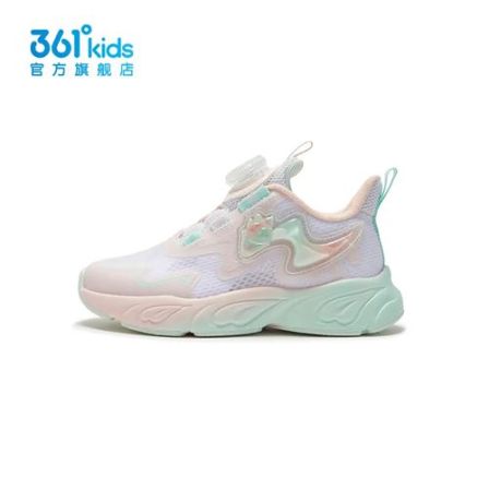 361°kids儿童2025年时尚女童夏季透气小童网面旋钮女童休闲鞋运动