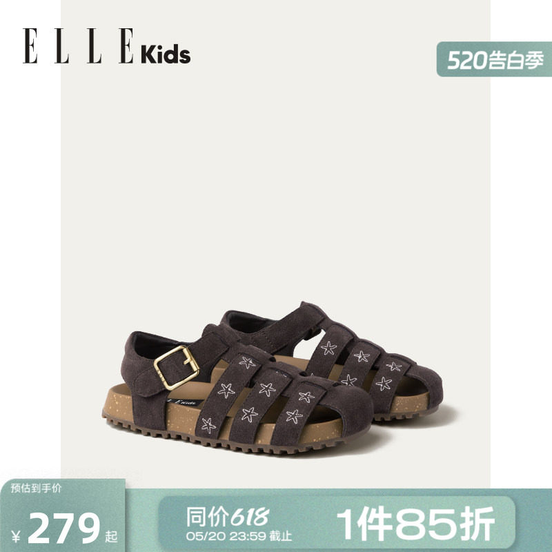 ELLEkids童鞋 儿童罗马凉鞋2026夏季新款女童鞋子时尚百搭勃肯鞋主图