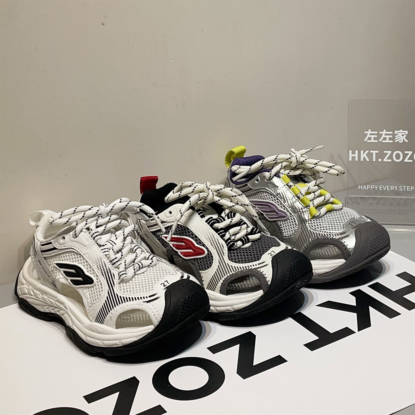 左左家儿童时尚凉鞋2026夏季新款男女童百搭运动鞋轻便镂空老爹鞋主图
