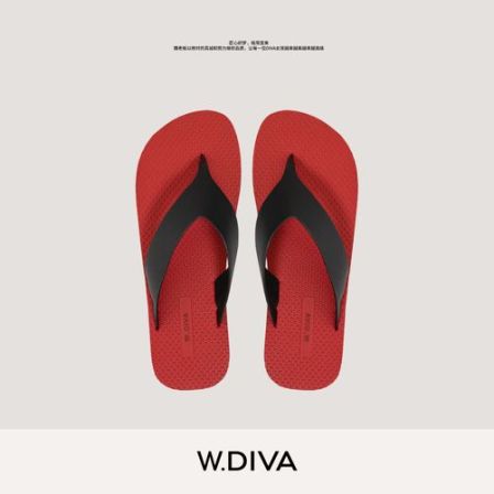 W.Diva【红与黑】厚底外穿真皮人字拖夏季沙滩拖鞋DWARXD1831魏老板