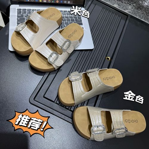 【鞋爱】882-1夏季时尚百搭外穿厚底女款包头勃肯凉拖主图