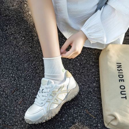 真皮德训鞋女增高网面透气阿甘鞋2026新款徒步登山鞋女户外运动鞋
