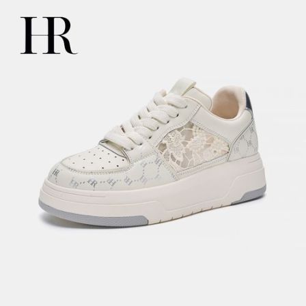 HR/赫莲娜2026夏季时尚休闲潮流小白鞋网面透气百搭运动厚底女鞋