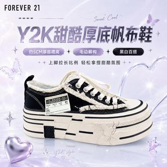 【解构帆布】F21甜酷风厚底帆布鞋女2026新款透气板鞋时尚休闲鞋子