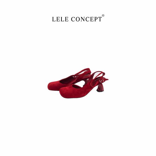 LELE CONCEPT丨舒适百搭简约休闲时尚方头高跟半包凉鞋UX26B0195W主图