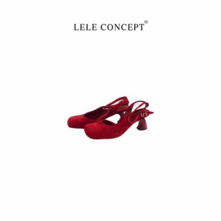LELE CONCEPT丨舒适百搭简约休闲时尚方头高跟半包凉鞋UX26B0195W