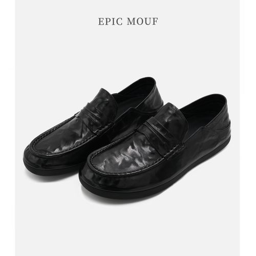 「轻便款」EPICMOUF牟夫时尚休闲一脚蹬透气真皮豆豆鞋E1168主图