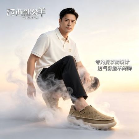 西部公羊夏季休闲时尚镂空真皮软底男鞋轻便低帮潮鞋舒适韩版皮鞋